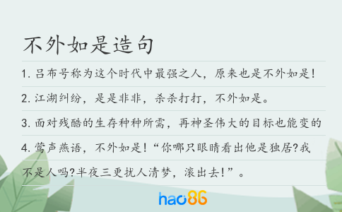 不外如是造句