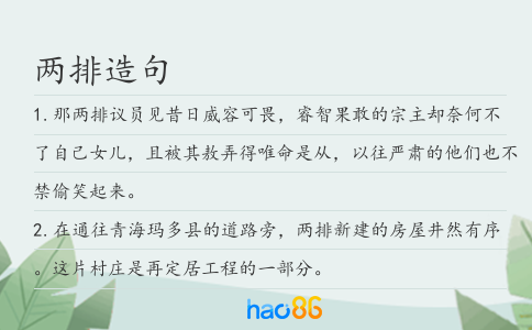 两排造句