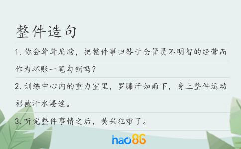 整件造句