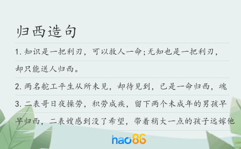 归西造句