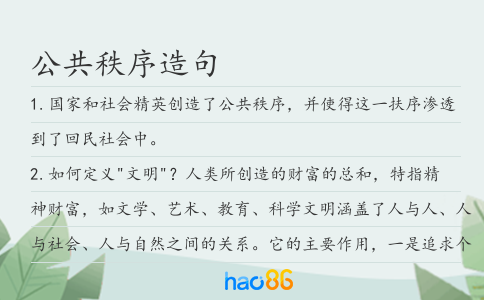 公共秩序造句
