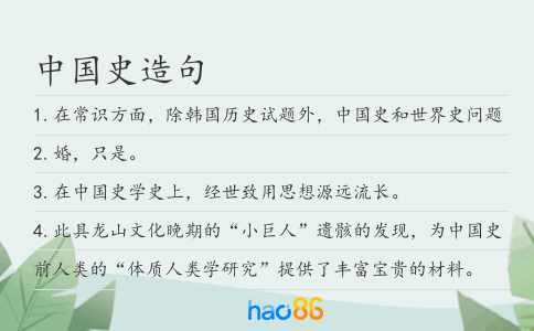 中国史造句