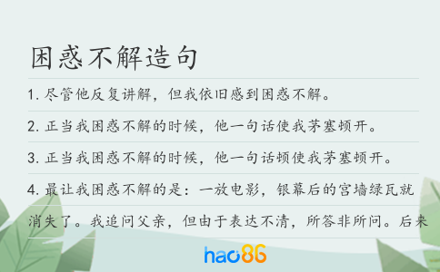 困惑不解造句