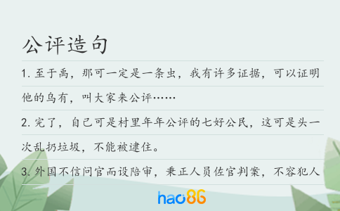 公评造句