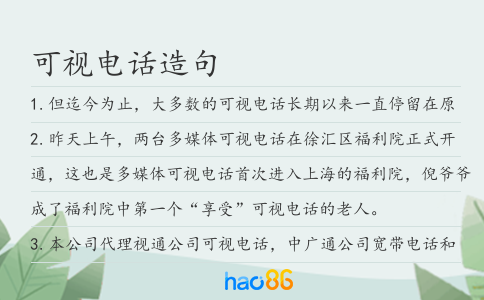 可视电话造句
