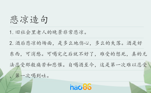悲凉造句