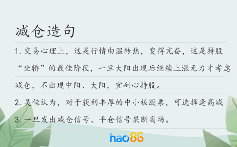 减仓造句