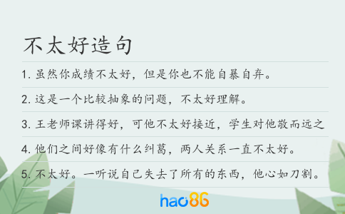 不太好造句