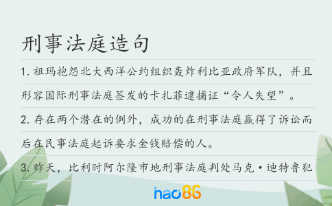 刑事法庭造句