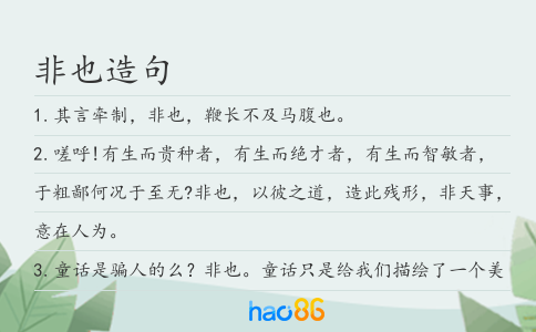 非也造句