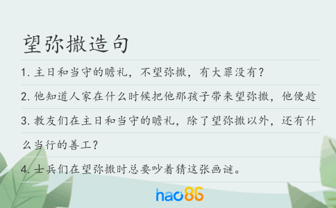 望弥撒造句