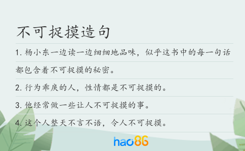 不可捉摸造句
