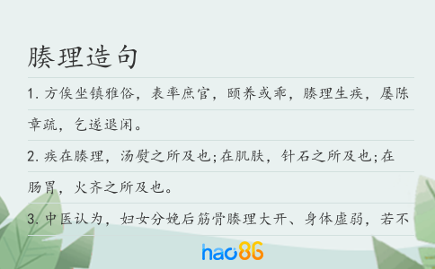 腠理造句