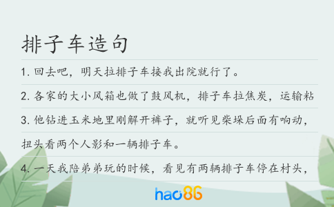 排子车造句