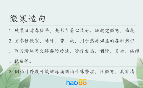 微寒造句