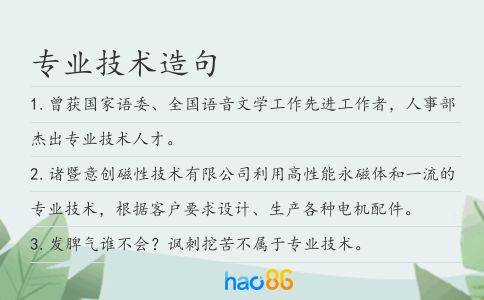 专业技术造句