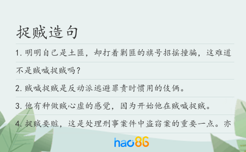 捉贼造句