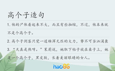 高个子造句