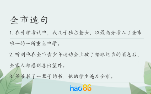 全市造句