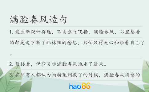 满脸春风造句