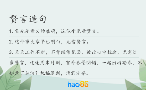 赘言造句