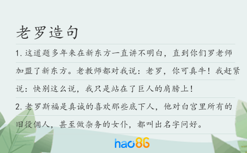 老罗造句