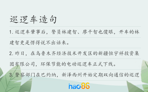 巡逻车造句