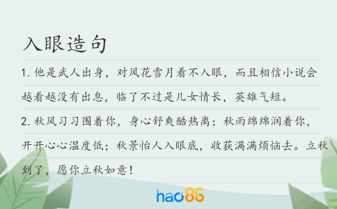 入眼造句