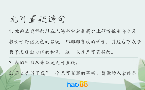 无可置疑造句