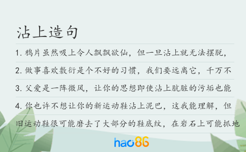 沾上造句