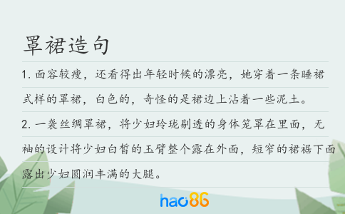 罩裙造句