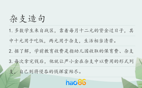 杂支造句