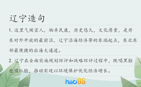 辽宁造句