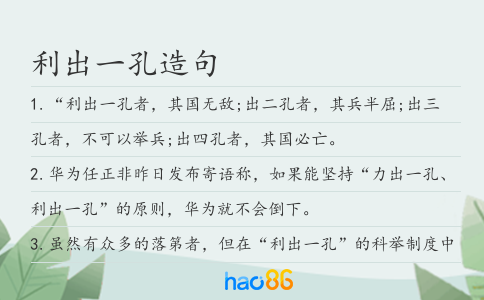 利出一孔造句