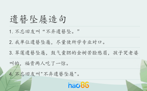 遗簪坠屦造句