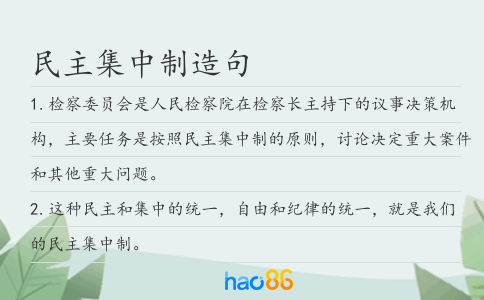 民主集中制造句