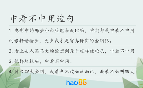 中看不中用造句