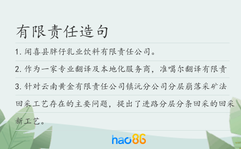 有限责任造句