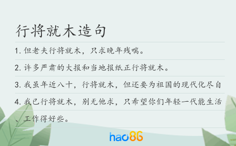 行将就木造句