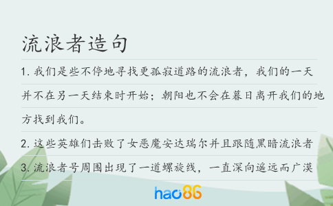 流浪者造句