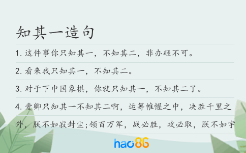 知其一造句