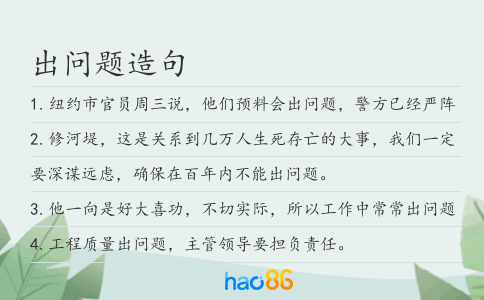 出问题造句