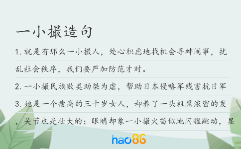 一小撮造句