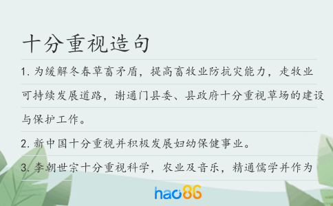 十分重视造句