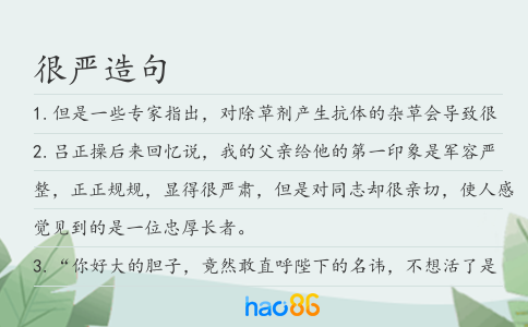 很严造句