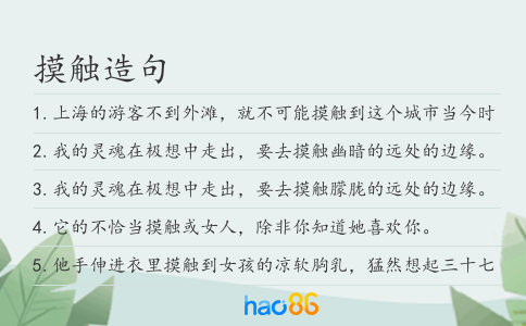 摸触造句