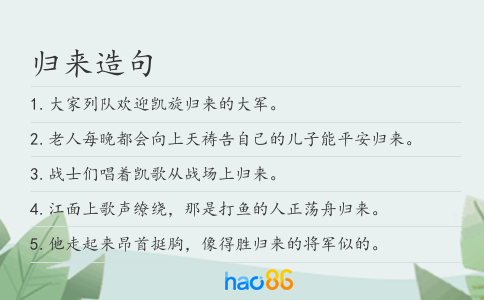 归来造句