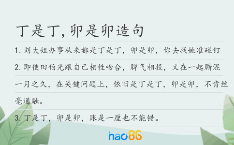 丁是丁,卯是卯造句