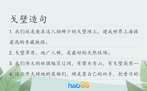 戈壁造句
