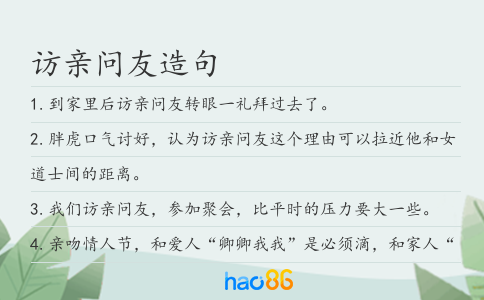 访亲问友造句